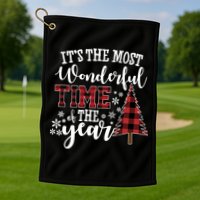 It's The Most Wonderful Time Of The Year Christmas Tree Holiday Golf Towel