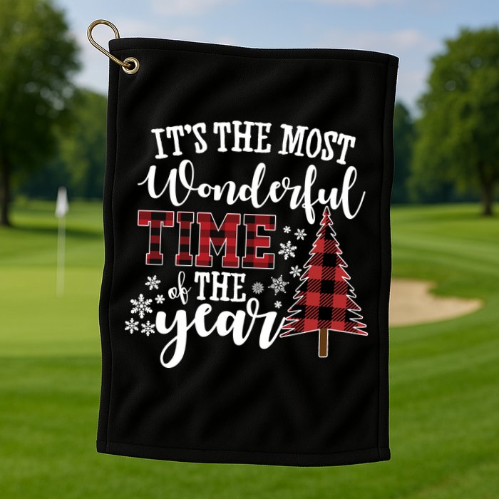 It's The Most Wonderful Time Of The Year Christmas Tree Holiday Golf Towel
