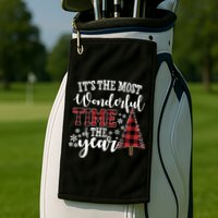 It's The Most Wonderful Time Of The Year Christmas Tree Holiday Golf Towel