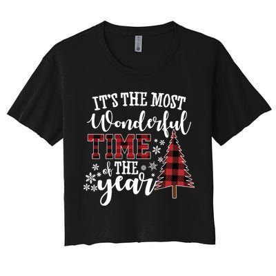 It's The Most Wonderful Time Of The Year Christmas Tree Holiday Crop Top