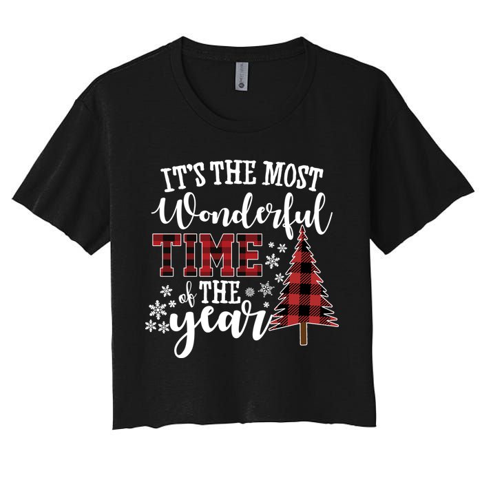 It's The Most Wonderful Time Of The Year Christmas Tree Holiday Crop Top