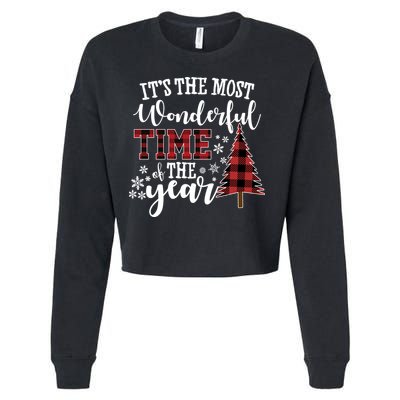 It's The Most Wonderful Time Of The Year Christmas Tree Holiday Cropped Pullover Crew