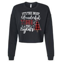 It's The Most Wonderful Time Of The Year Christmas Tree Holiday Cropped Pullover Crew
