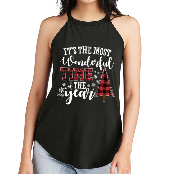 It's The Most Wonderful Time Of The Year Christmas Tree Holiday Women's Perfect Tri Rocker Tank
