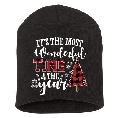 It's The Most Wonderful Time Of The Year Christmas Tree Holiday Short Acrylic Beanie