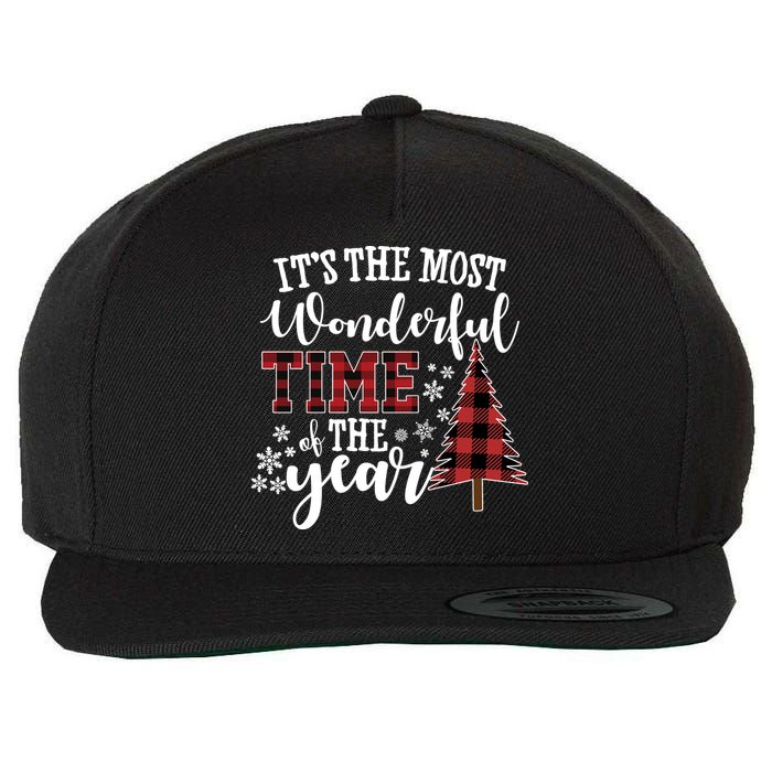 It's The Most Wonderful Time Of The Year Christmas Tree Holiday Wool Snapback Cap