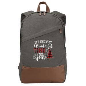 It's The Most Wonderful Time Of The Year Christmas Tree Holiday Cotton Canvas Backpack