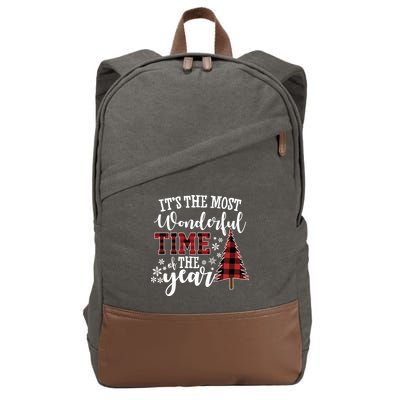 It's The Most Wonderful Time Of The Year Christmas Tree Holiday Cotton Canvas Backpack