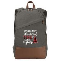 It's The Most Wonderful Time Of The Year Christmas Tree Holiday Cotton Canvas Backpack