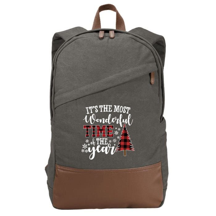 It's The Most Wonderful Time Of The Year Christmas Tree Holiday Cotton Canvas Backpack