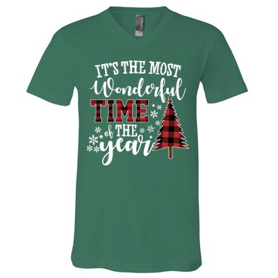 It's The Most Wonderful Time Of The Year Christmas Tree Holiday V-Neck T-Shirt