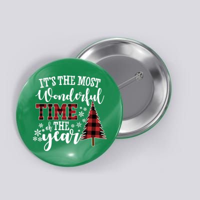 It's The Most Wonderful Time Of The Year Christmas Tree Holiday Button