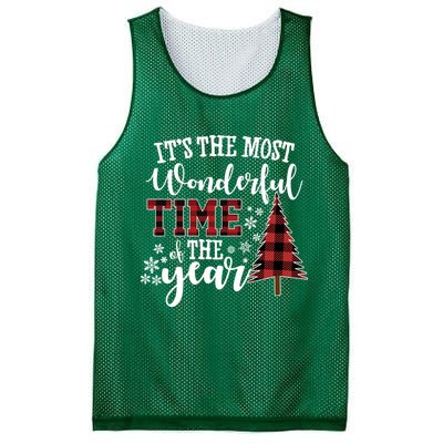 It's The Most Wonderful Time Of The Year Christmas Tree Holiday Mesh Reversible Basketball Jersey Tank