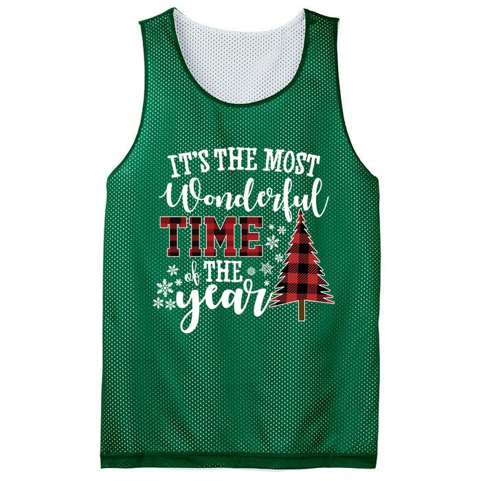 It's The Most Wonderful Time Of The Year Christmas Tree Holiday Mesh Reversible Basketball Jersey Tank