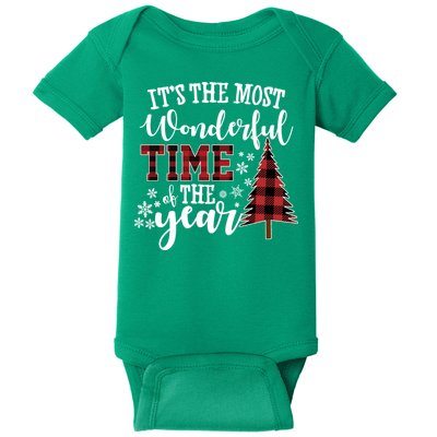 It's The Most Wonderful Time Of The Year Christmas Tree Holiday Baby Bodysuit