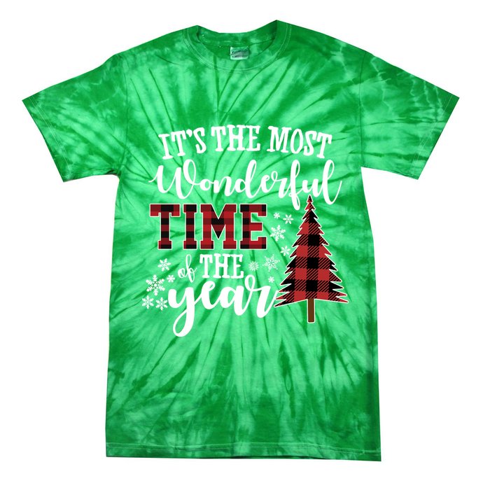 It's The Most Wonderful Time Of The Year Christmas Tree Holiday Tie-Dye T-Shirt