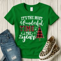 It's The Most Wonderful Time Of The Year Christmas Tree Holiday Womens T-Shirt