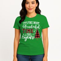 It's The Most Wonderful Time Of The Year Christmas Tree Holiday Womens T-Shirt