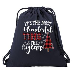 It's The Most Wonderful Time Of The Year Christmas Tree Holiday Drawstring Bag