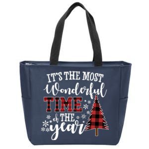 It's The Most Wonderful Time Of The Year Christmas Tree Holiday Zip Tote Bag