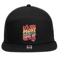 Its The Most Wonderful Time Of The Year Christmas Groovy 7 Panel Mesh Trucker Snapback Hat
