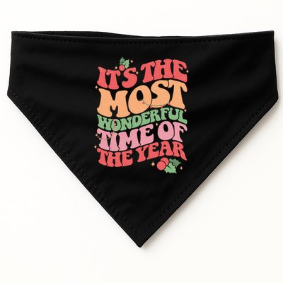 Its The Most Wonderful Time Of The Year Christmas Groovy USA-Made Doggie Bandana
