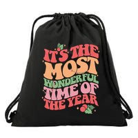 Its The Most Wonderful Time Of The Year Christmas Groovy Drawstring Bag
