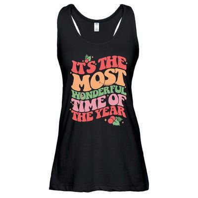 Its The Most Wonderful Time Of The Year Christmas Groovy Ladies Essential Flowy Tank