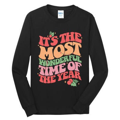 Its The Most Wonderful Time Of The Year Christmas Groovy Tall Long Sleeve T-Shirt