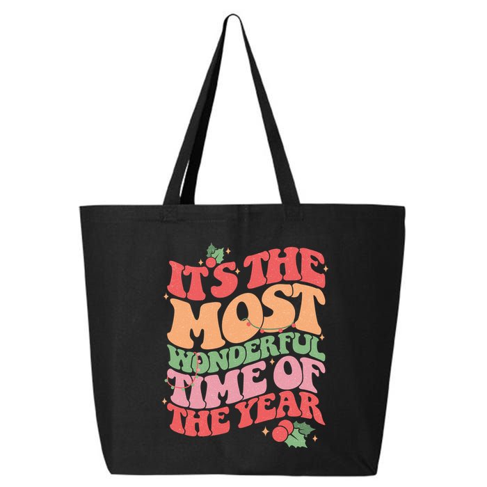 Its The Most Wonderful Time Of The Year Christmas Groovy 25L Jumbo Tote