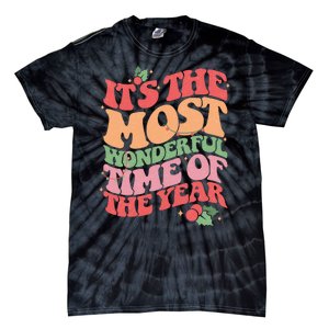 Its The Most Wonderful Time Of The Year Christmas Groovy Tie-Dye T-Shirt