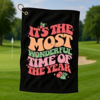 Its The Most Wonderful Time Of The Year Christmas Groovy Golf Towel