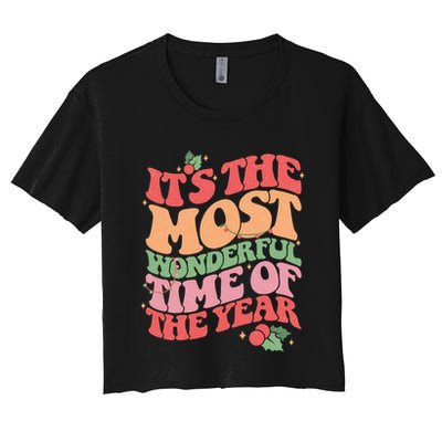 Its The Most Wonderful Time Of The Year Christmas Groovy Crop Top