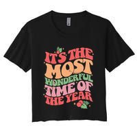 Its The Most Wonderful Time Of The Year Christmas Groovy Crop Top