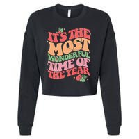 Its The Most Wonderful Time Of The Year Christmas Groovy Cropped Pullover Crew