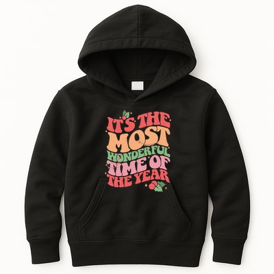 Its The Most Wonderful Time Of The Year Christmas Groovy Kids Hoodie