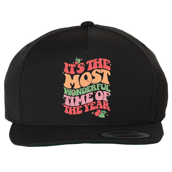 Its The Most Wonderful Time Of The Year Christmas Groovy Wool Snapback Cap