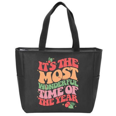 Its The Most Wonderful Time Of The Year Christmas Groovy Zip Tote Bag