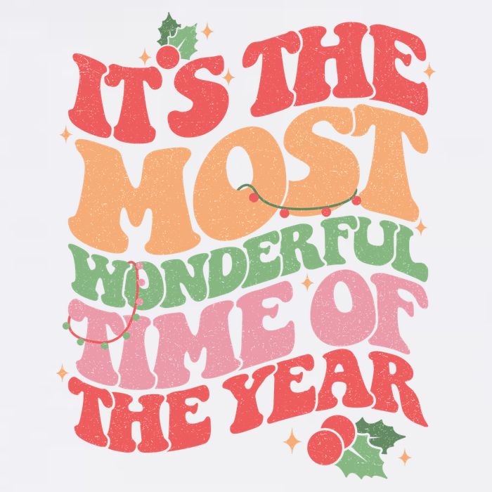 Its The Most Wonderful Time Of The Year Christmas Groovy Garment-Dyed Sweatshirt