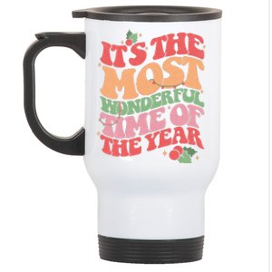 Its The Most Wonderful Time Of The Year Christmas Groovy Stainless Steel Travel Mug