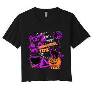 Its The Most Wonderful Time Of The Year Halloween Women's Crop Top Tee