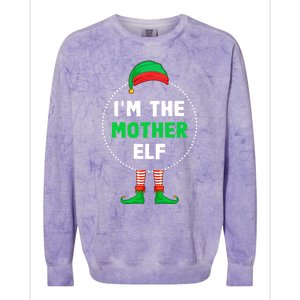 Im The Mother Elf Christmas Funny Gift Colorblast Crewneck Sweatshirt