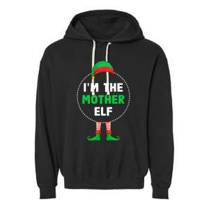 Im The Mother Elf Christmas Funny Gift Garment-Dyed Fleece Hoodie