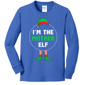 Im The Mother Elf Christmas Funny Gift Kids Long Sleeve Shirt