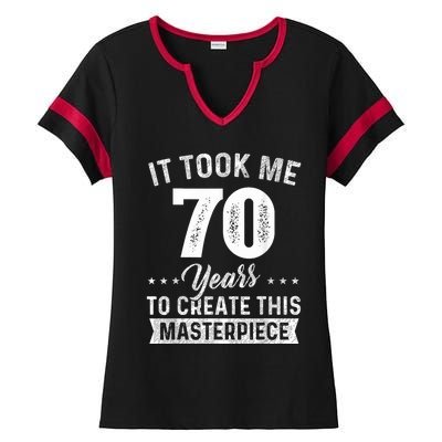 It Took Me 70 Years Masterpiece 70th Birthday 70 Years Old Ladies Halftime Notch Neck Tee