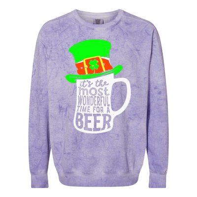 It's The Most Wonderful Time For A Beer Hat St.Patrick's Day Colorblast Crewneck Sweatshirt