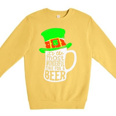 It's The Most Wonderful Time For A Beer Hat St.Patrick's Day Premium Crewneck Sweatshirt