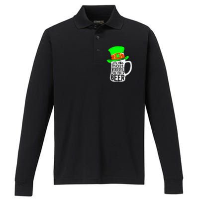 It's The Most Wonderful Time For A Beer Hat St.Patrick's Day Performance Long Sleeve Polo