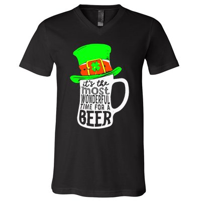 It's The Most Wonderful Time For A Beer Hat St.Patrick's Day V-Neck T-Shirt