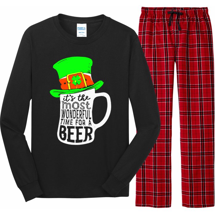 It's The Most Wonderful Time For A Beer Hat St.Patrick's Day Long Sleeve Pajama Set